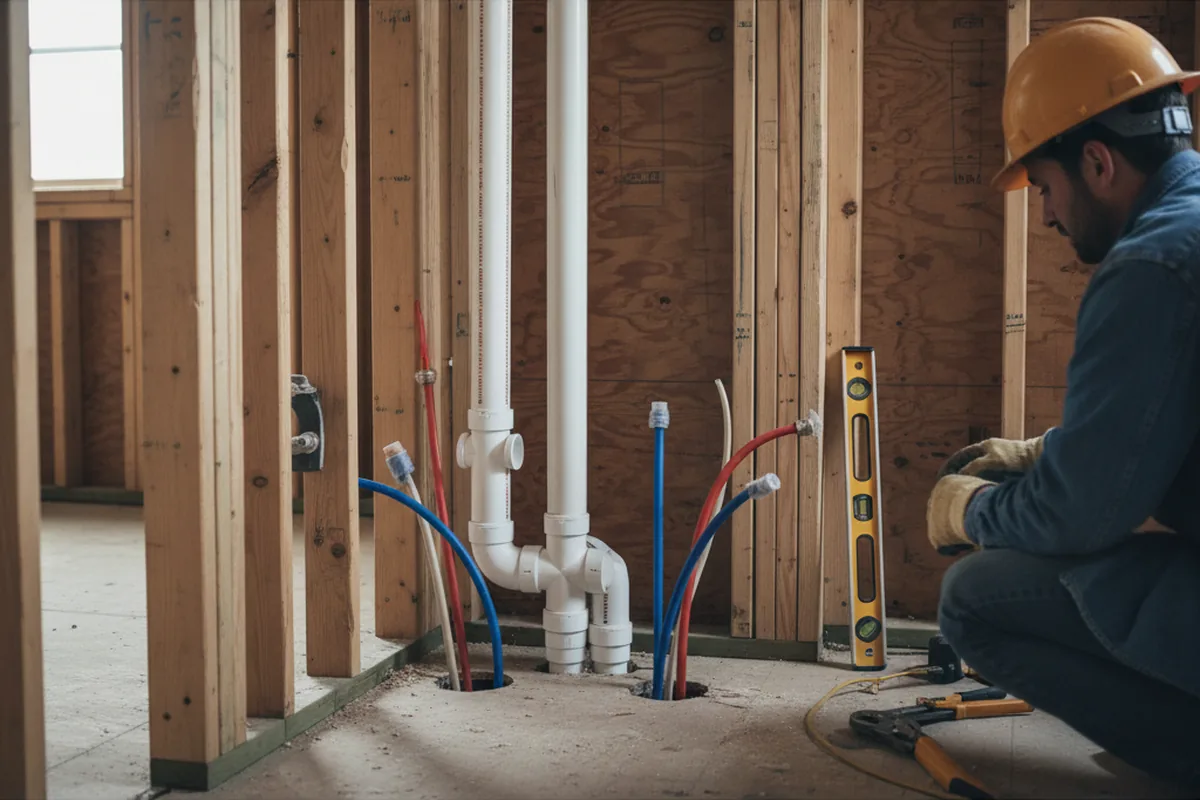 Drain and supply rough-in during Garbage Disposal Repair in College Grove